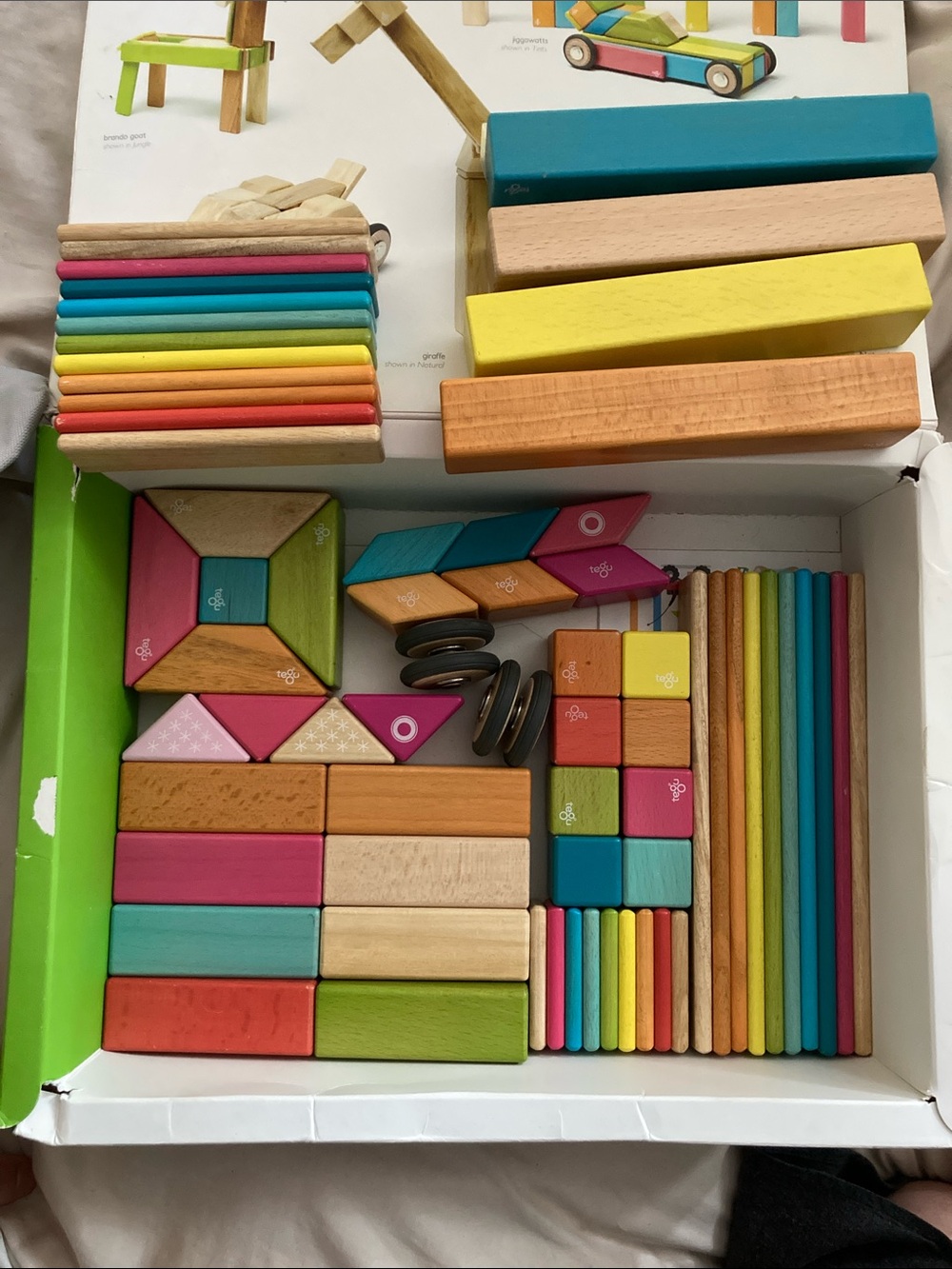 70-piece Tegu Magnetic Wooden Block Set - Multicolor